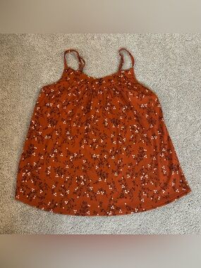 Orange flowered tank